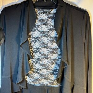 Black Lace Jacket Women’s NWT Sheer Open Front Layering Cardigan Blazer
